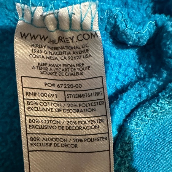 Hurley two toned baggy hooded zipper front sweatshirt distressed - Picture 3 of 10